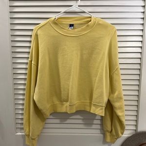 Yellow Old Navy Cropped Sweatshirt